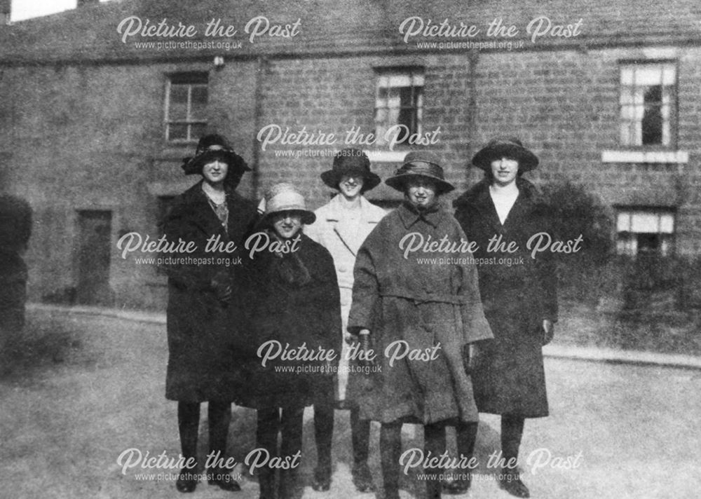 Ladies at the corner of Green Lane, Chinley, undated