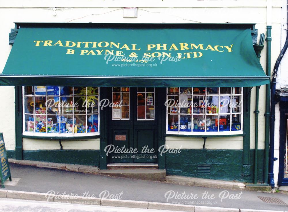 B Payne and Son Pharmacy, St John's Street, Wirksworth, 2016