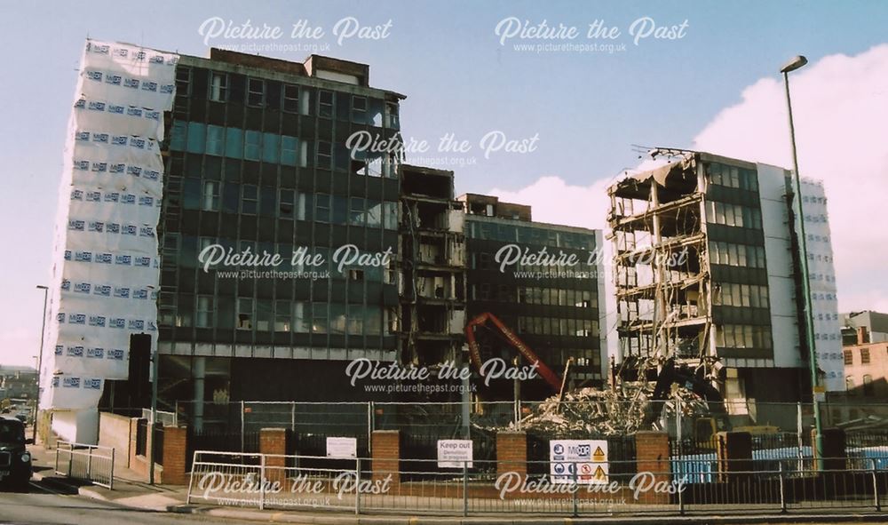 Demolition of former Boots Ltd offices on Station Street/London Road, Nottingham, 2004 