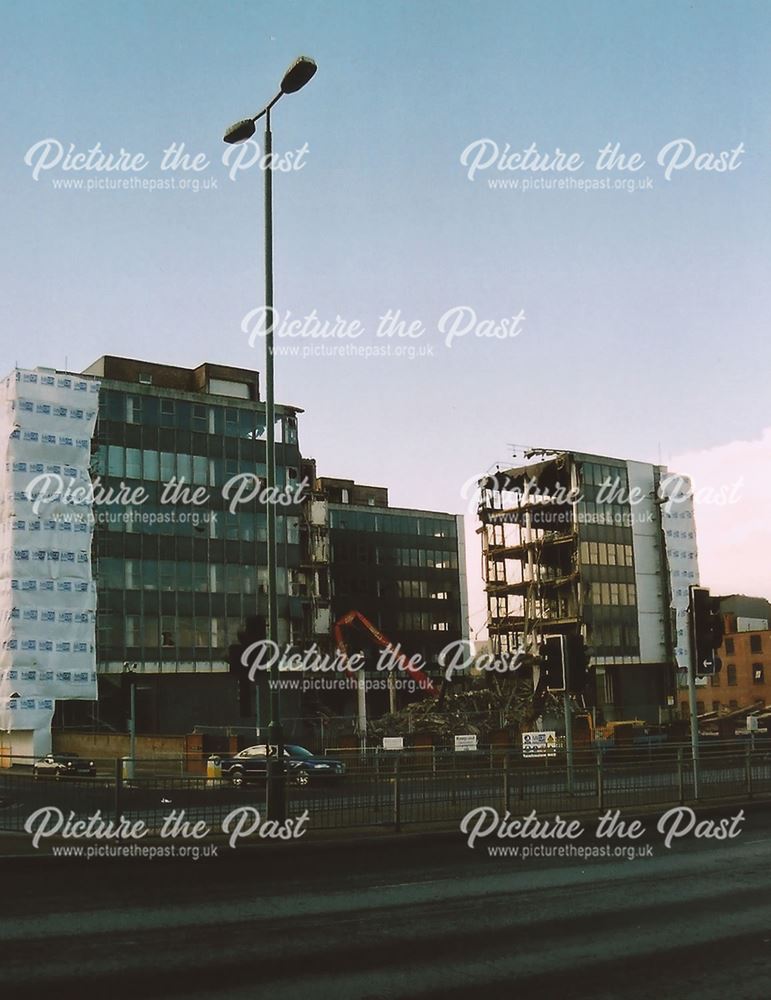 Demolition of former Boots Ltd offices on Station Street/London Road, Nottingham, 2004 