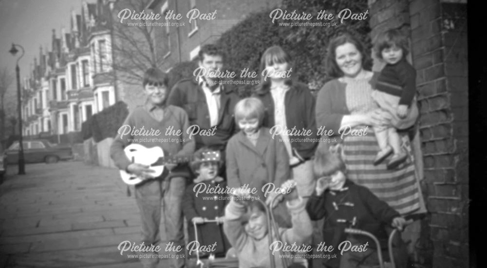 Members of the Elliott Family Outside 72 Dryden Street, Nottingham, 1967