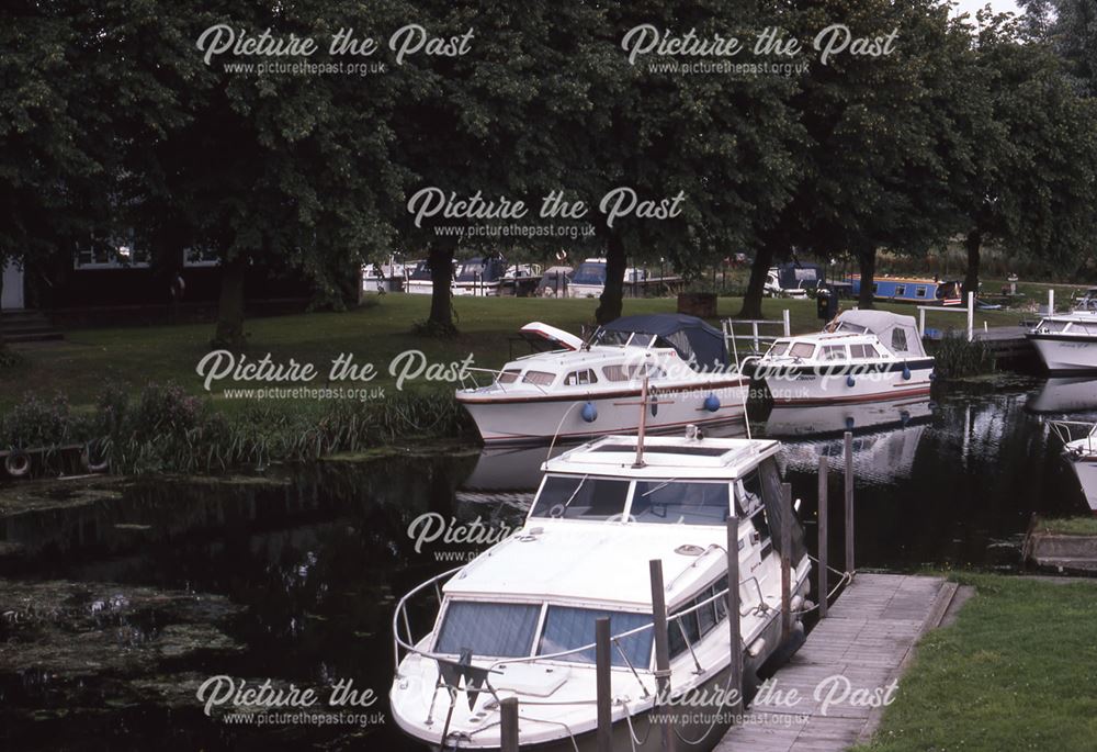 River Devon and Marina from Devon Bridge, Newark, 1987