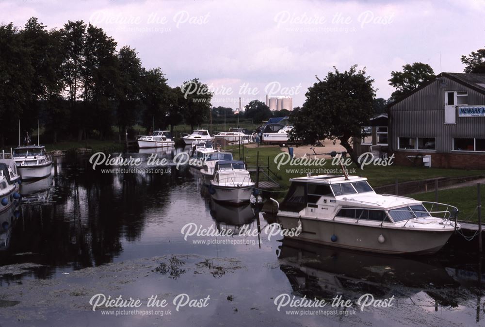 River Devon and Marina from Devon Bridge, Newark, 1987