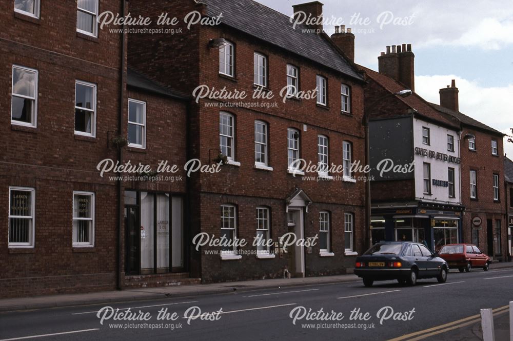 Staples Bike Shop and Lankins Solicitors, Lombard Street, Newark, 1987