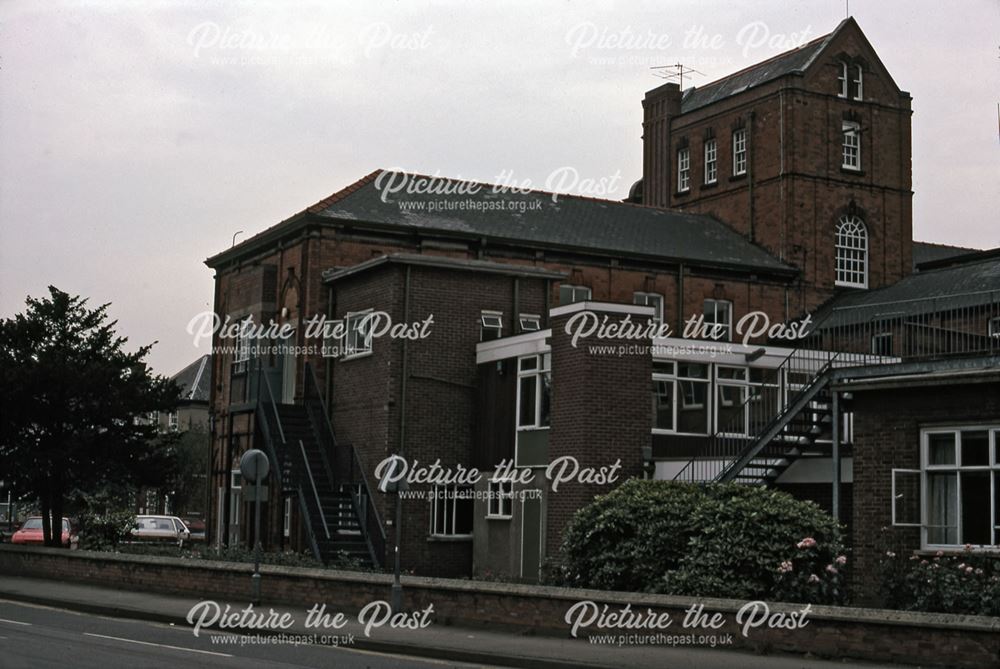 Rear of Newark Hospital, Balderton Gate, Newark, 1987