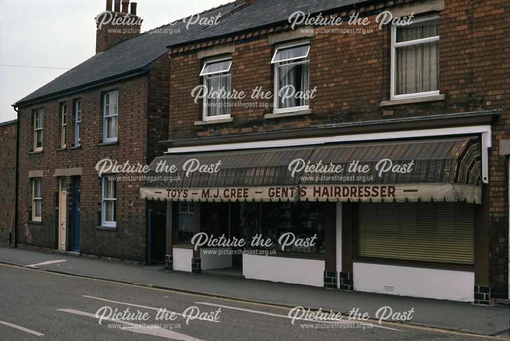 Cree's Toy and Stationery Shop and Barbers, Balderton Gate, Newark, 1987