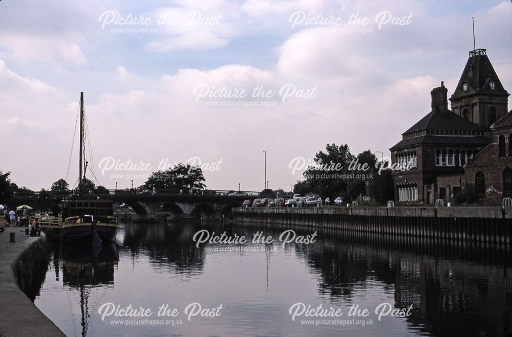 River Trent View upstream to Trent Bridge, Newark, 1987