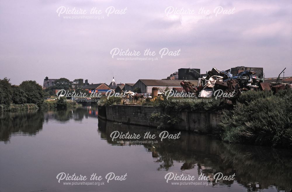 River Trent View Downstream with Cow Lane Scrap Yard to Right Newark, 1987