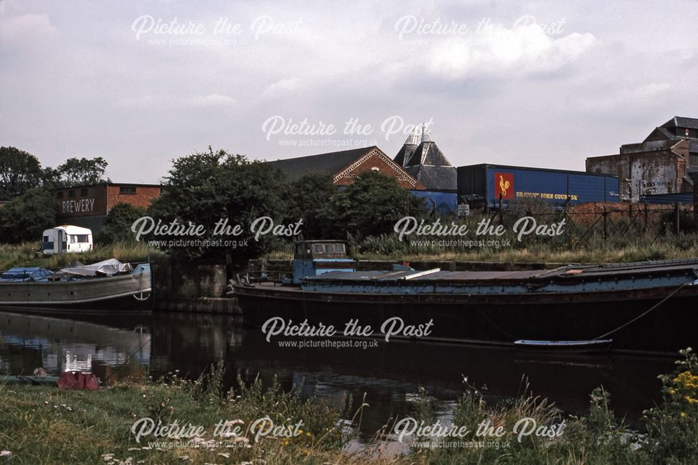 River Trent River Traffic Looking to Rear of North Gate Brewery, Newark, 1987