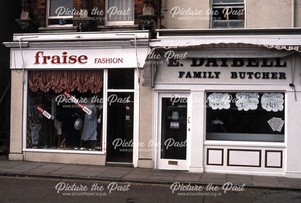 Shops on Church Street Corner - Market Place, Newark, 1987