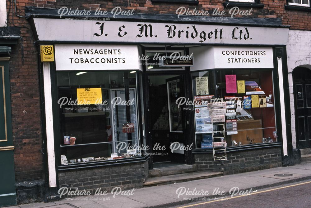 Bridgett's Newsagent, Kirk Gate, Newark, 1987