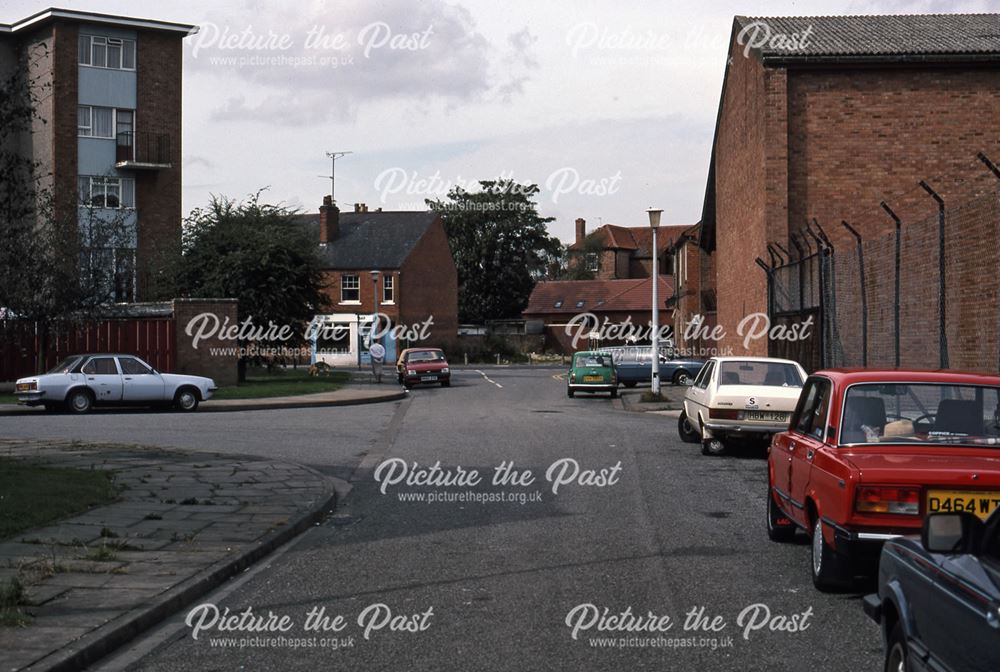 Chatham Court view to Albert Street, Newark, 1987