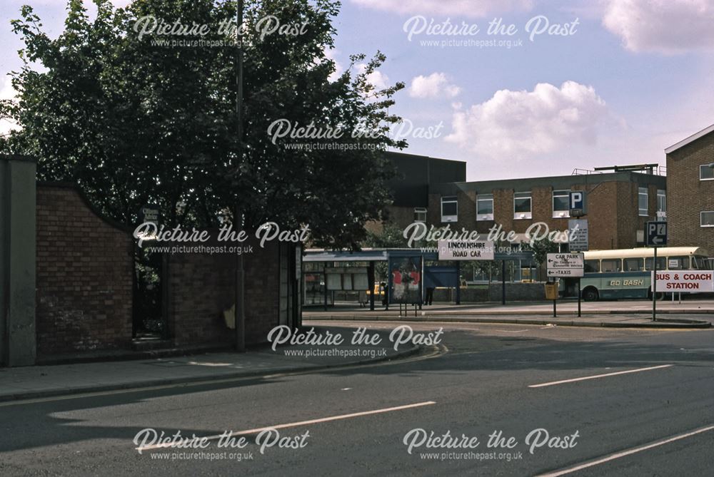 Lombard Street Adjacent to Car Park Entrance and Bus Station, Newark, 1987