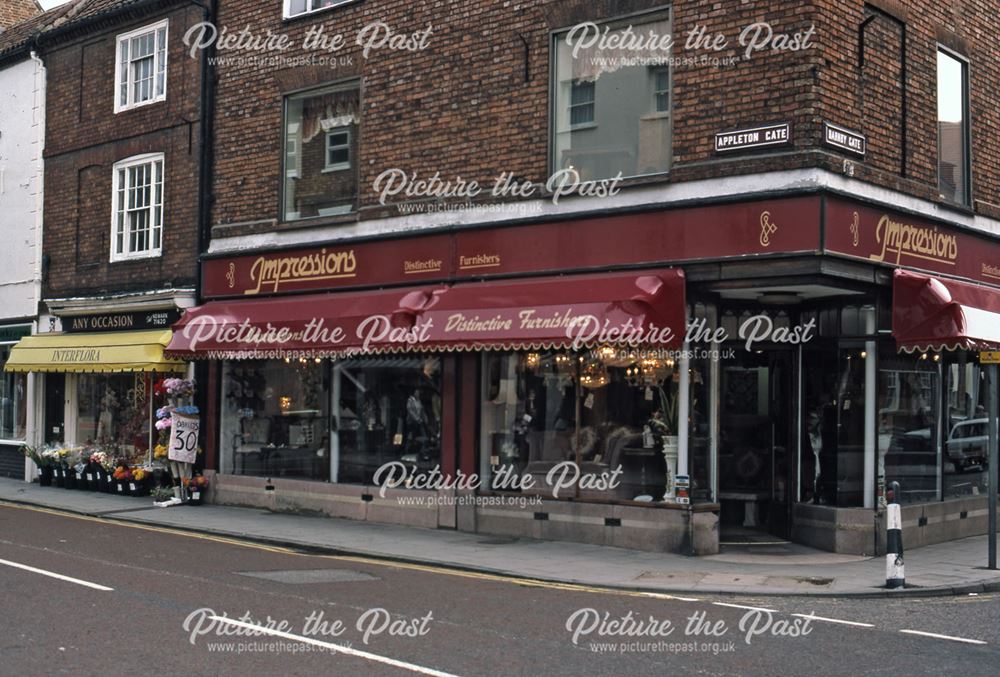 Corner of Barnby Gate and Appleton Gate, Newark, 1987