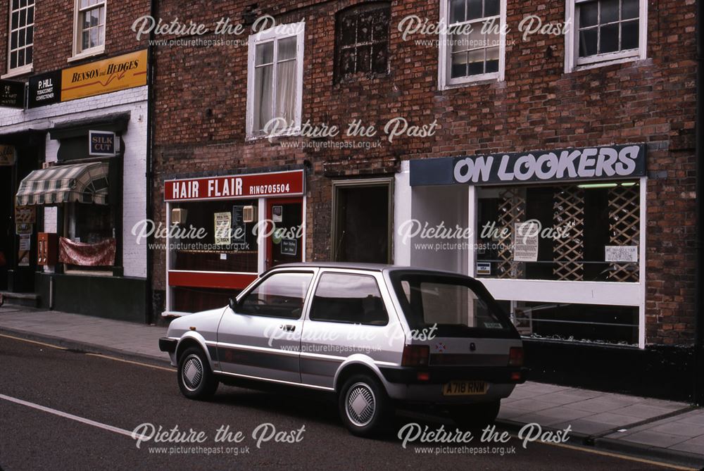 Shops Opposite Marriott's Cycles, Appleton Gate, Newark, 1987