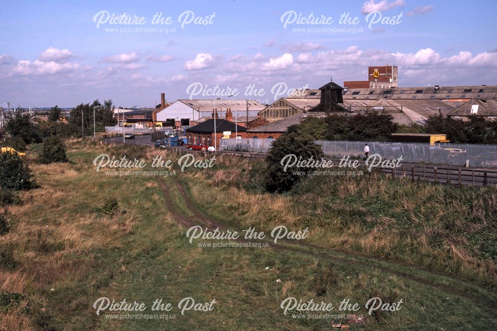 Railway Bridge Looking North with Northern Road, Beacon Hill Road, Newark, 1987