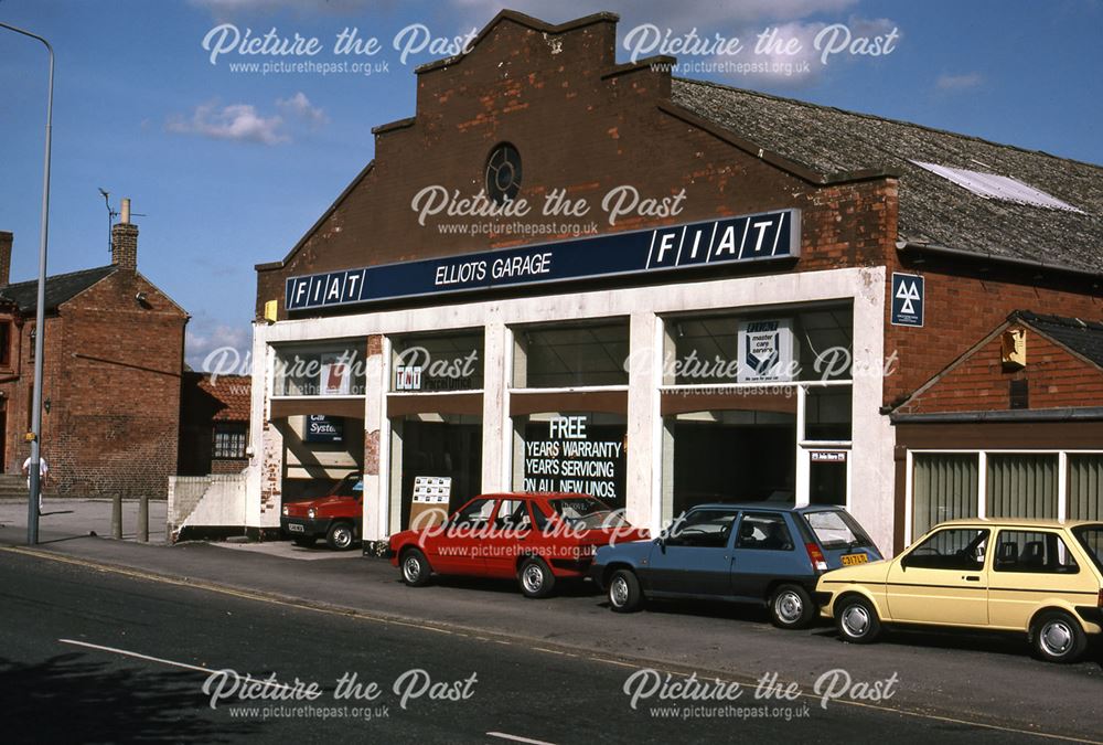 Elliott's Garage, Sleaford Road, Newark, 1987