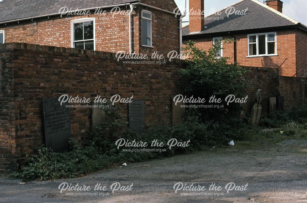 Remains of old Gravestones, Lombard Street, Newark, 1987