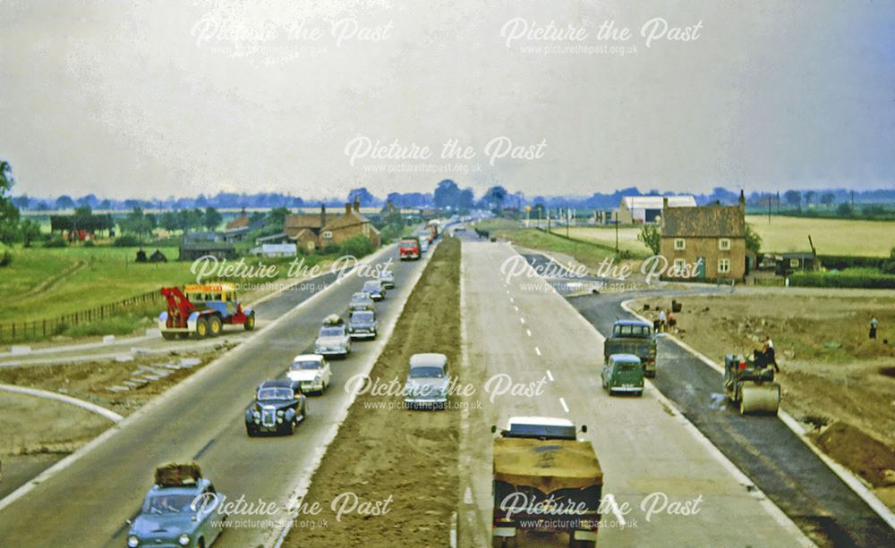 Construction of the section of the A1 between North Muskham and Cromwell, North Muskham, 1964