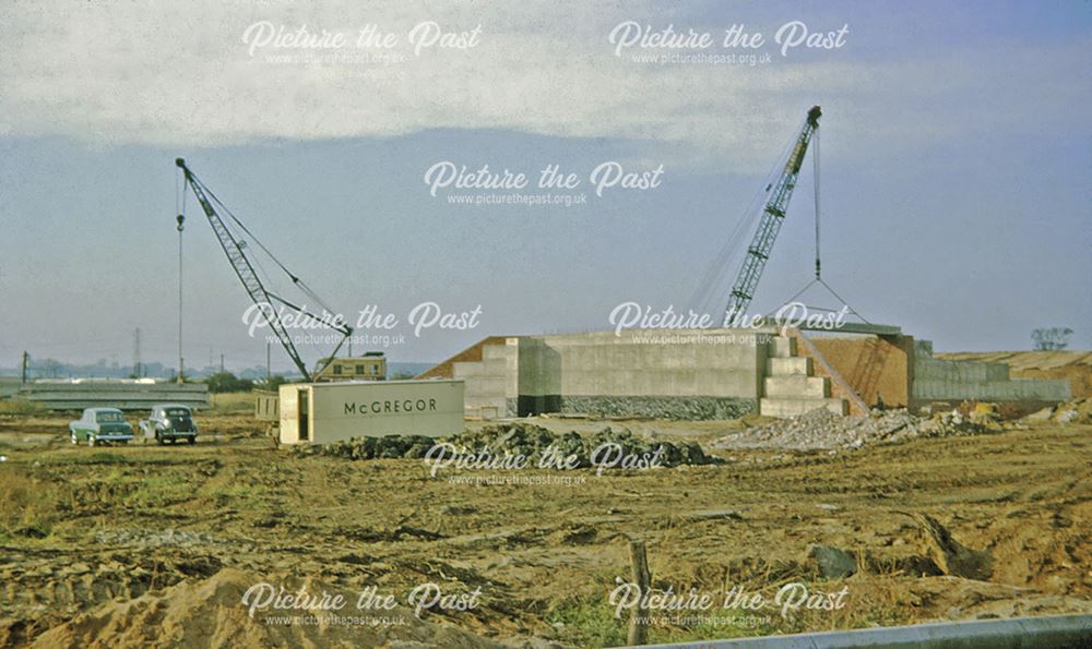 Construction of Elevated Section of the A1, Great North Road, North Muskham, 1963