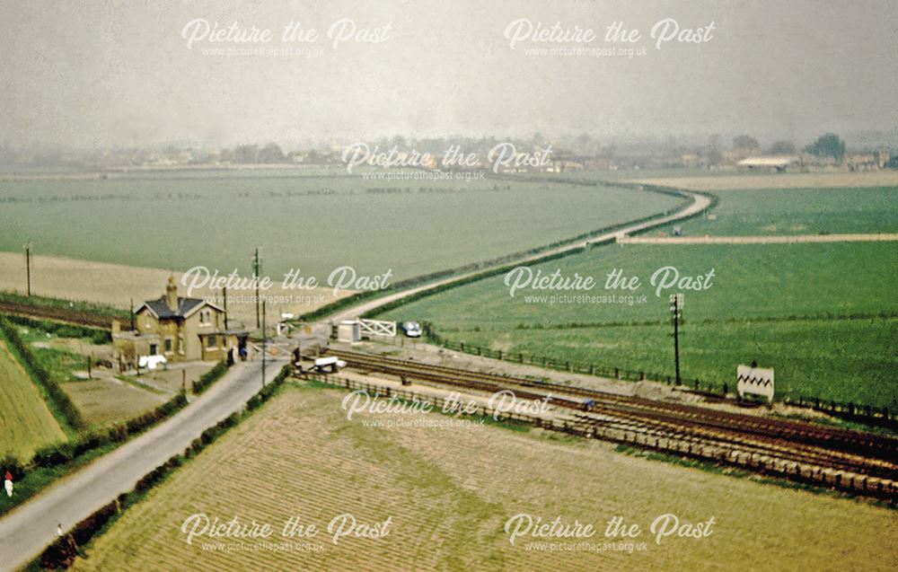 Level Crossing on East Coast Mainline, from St. Wilfred's Church, South Muskham, 1962