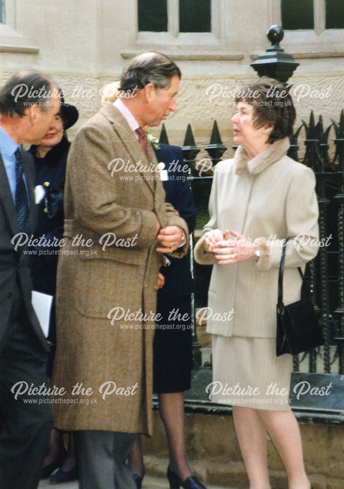 Prince Charles arriving at the newly-renovated Adams Building, 1999