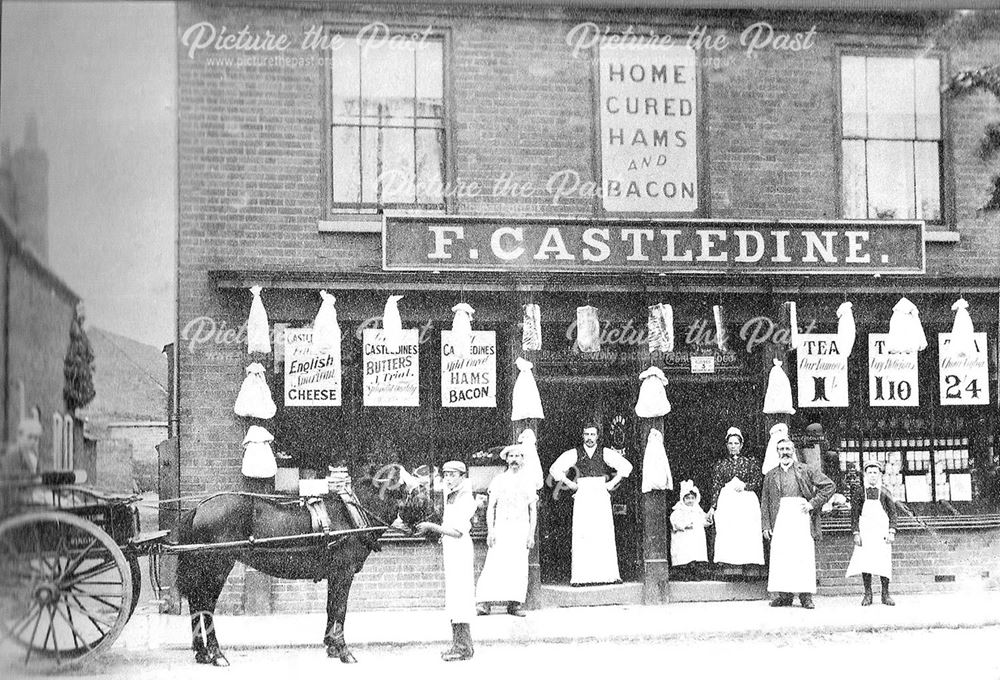 Frederick Castledine, or The 'Church' Grocer, Market Place, Bingham, c 1900