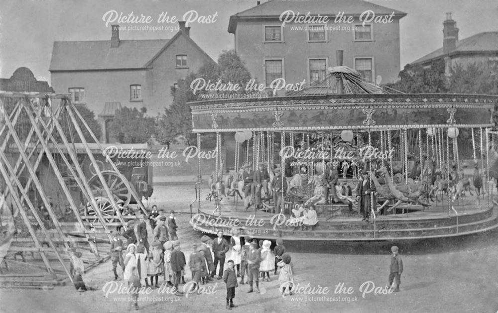 Funfair at the Market Place, Bingham, c 1910
