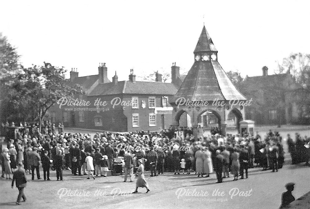 Celebration of George V Silver Jubilee Thanksgiving Service, Market Place, Bingham, 1935