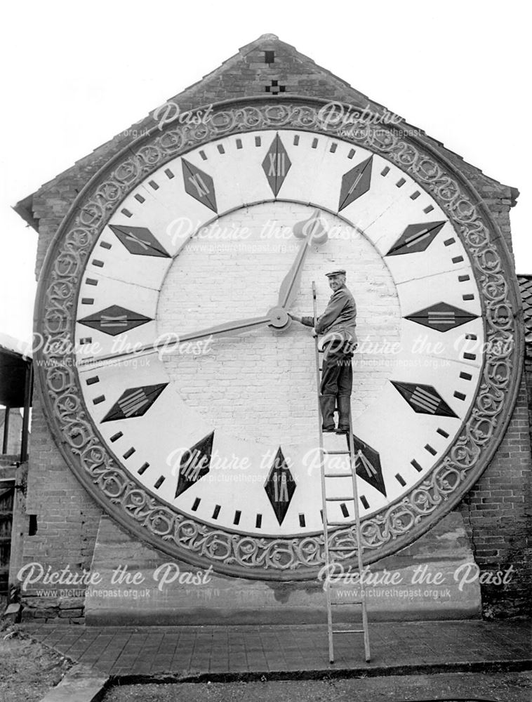 St Pancras Clock on Priory Farm Barn, Thurgarton, c 1965