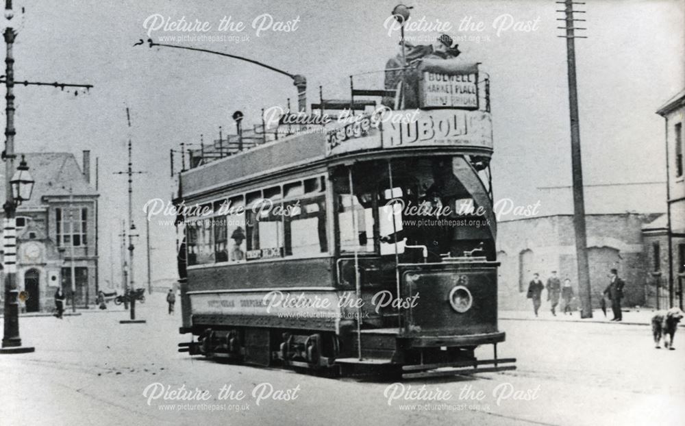 Nottingham Corporation Tramways tram No 73 at the Trent Bridge terminus, Nottingham, c 1905 ?