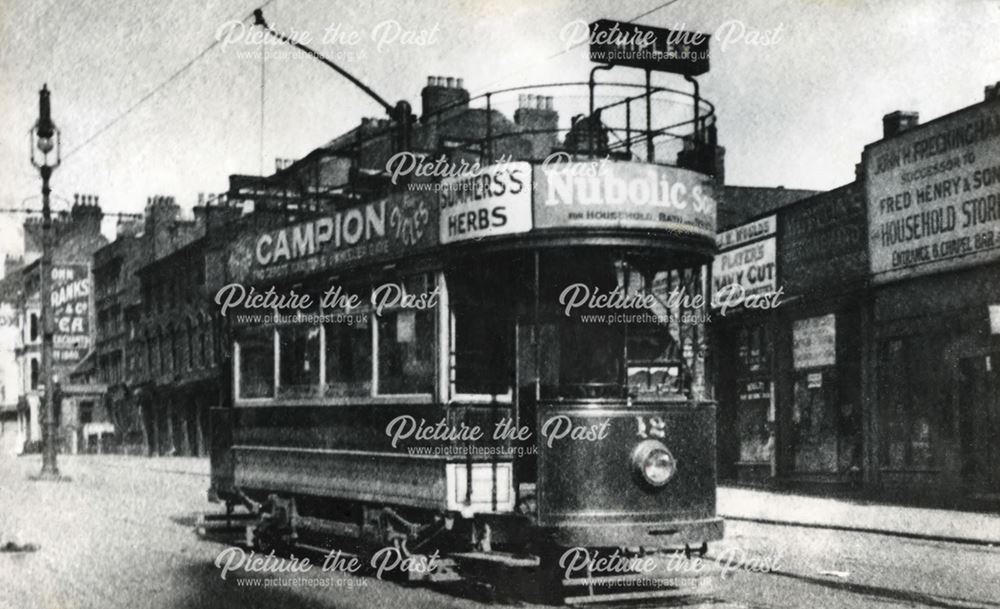 Nottingham and Derbyshire Tramways tram No 12, Nottingham, c 1920s ?