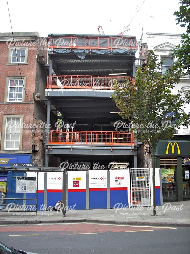 Construction of new student accommodation, Angel Row, Nottingham, 2013