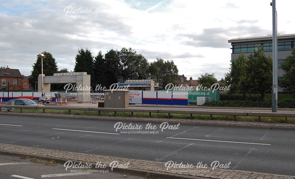 Site for new NET tram line bridge over Clifton Boulevard, Dunkirk, Nottingham, 2013