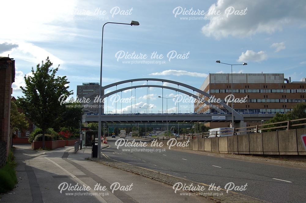 New NET tram line bridge over Clifton Boulevard, Dunkirk, Nottingham, 2014