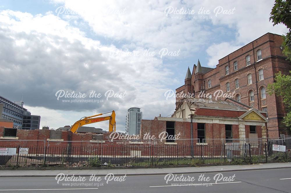 Demolition of former Victoria Wash House, Bath Street, Nottingham, 2013