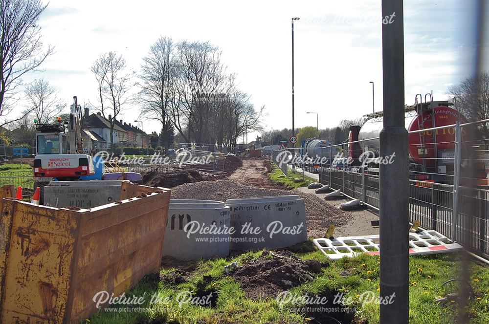 Road widening at the junction of Clifton Lane and Farnborough Road, Clifton, Nottingham, 2014