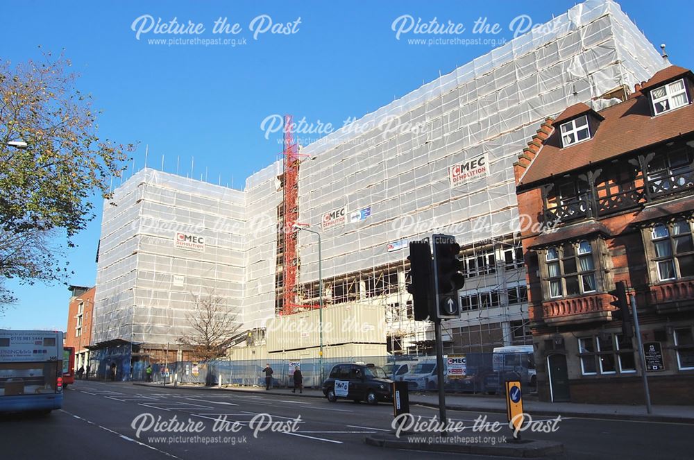 York House prior to demolition, from Mansfield Road, Nottingham, 2014