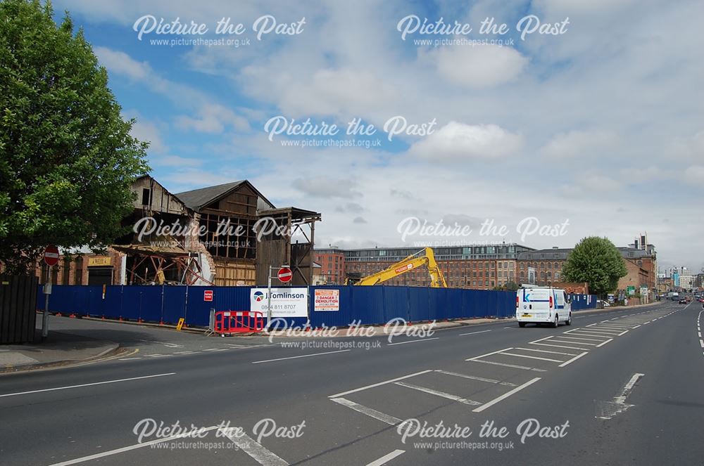 Demolition of former factory on London Road, Nottingham, 2015