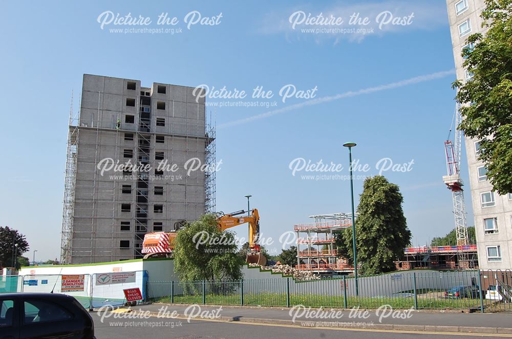 Demolition of the final block of flats at Willoughby Street, Lenton, Nottingham, 2014