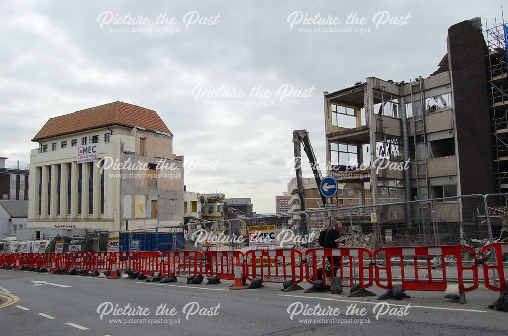 Demolition of Talbot House, Wollaton Street, Nottingham, 2015