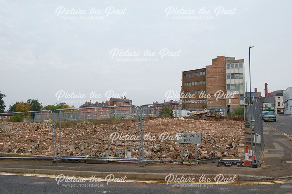 Demolished factories, Denman Street, Radford, Nottingham, 2015