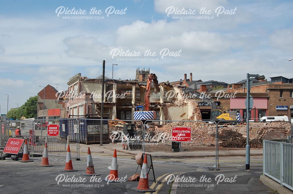 Demolition of former offices on Lower Parliament Street, Nottingham, 2015