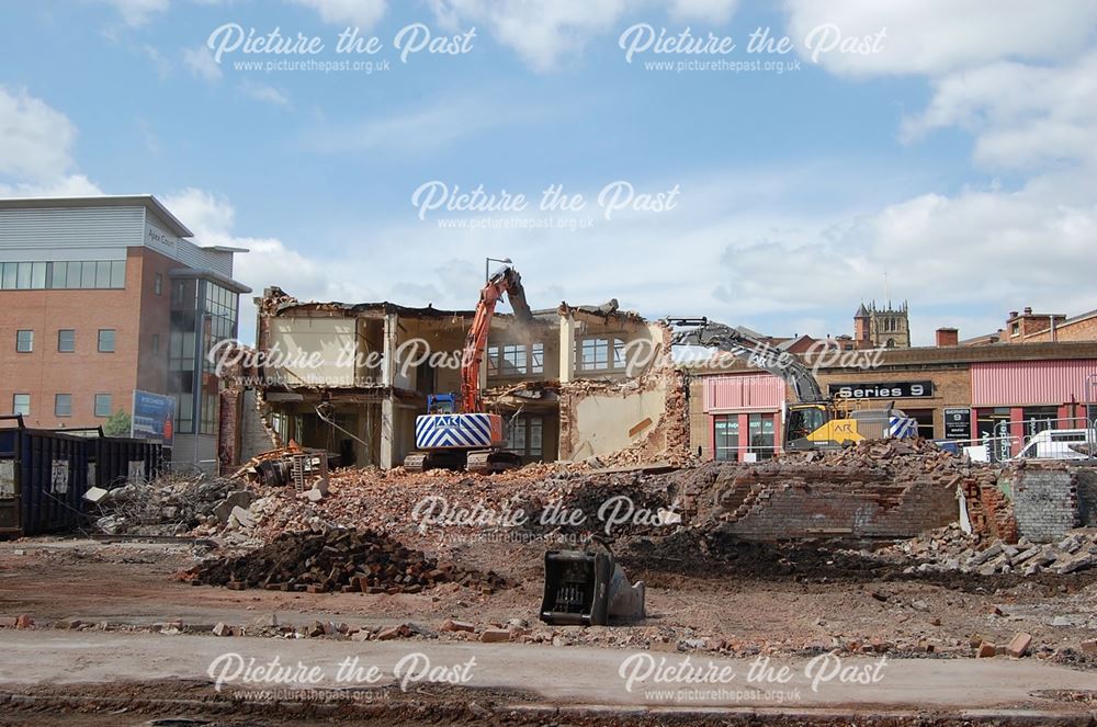 Demolition of former offices on Lower Parliament Street, Nottingham, 2015