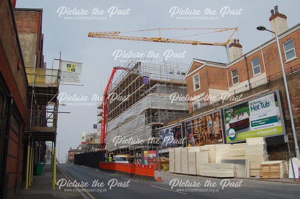 Construction of new student apartments, Talbot Street, Nottingham, 2015