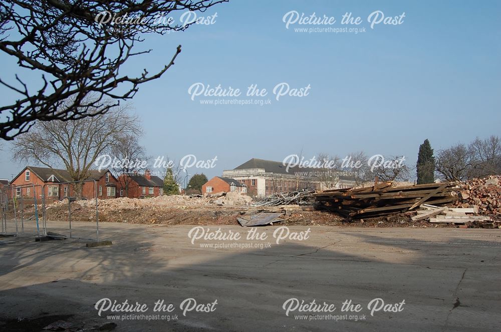 Demolition of the former Cottesmore School on Lenton Boulevard, Nottingham, 2016