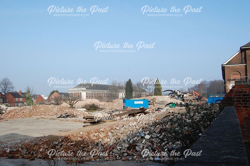 Demolition of the former Cottesmore School on Lenton Boulevard, Nottingham, 2016