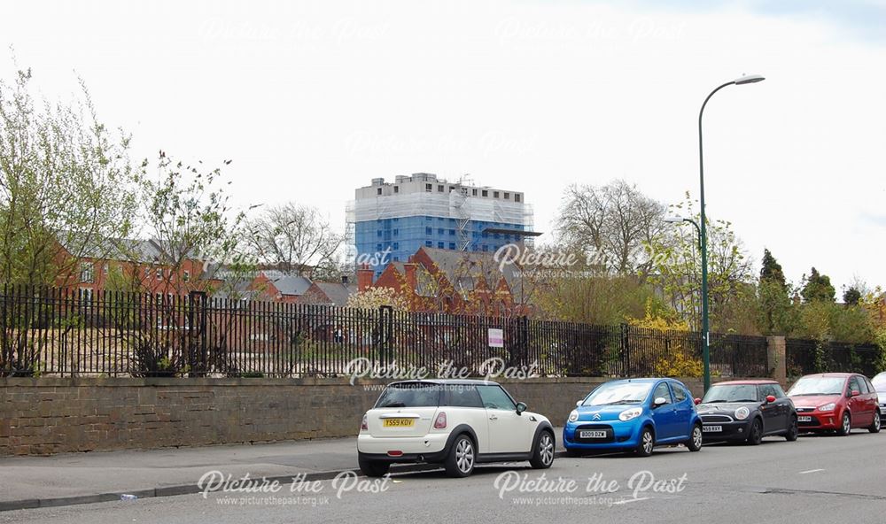 Demolition of the former Cottesmore School on Lenton Boulevard, Nottingham, 2016