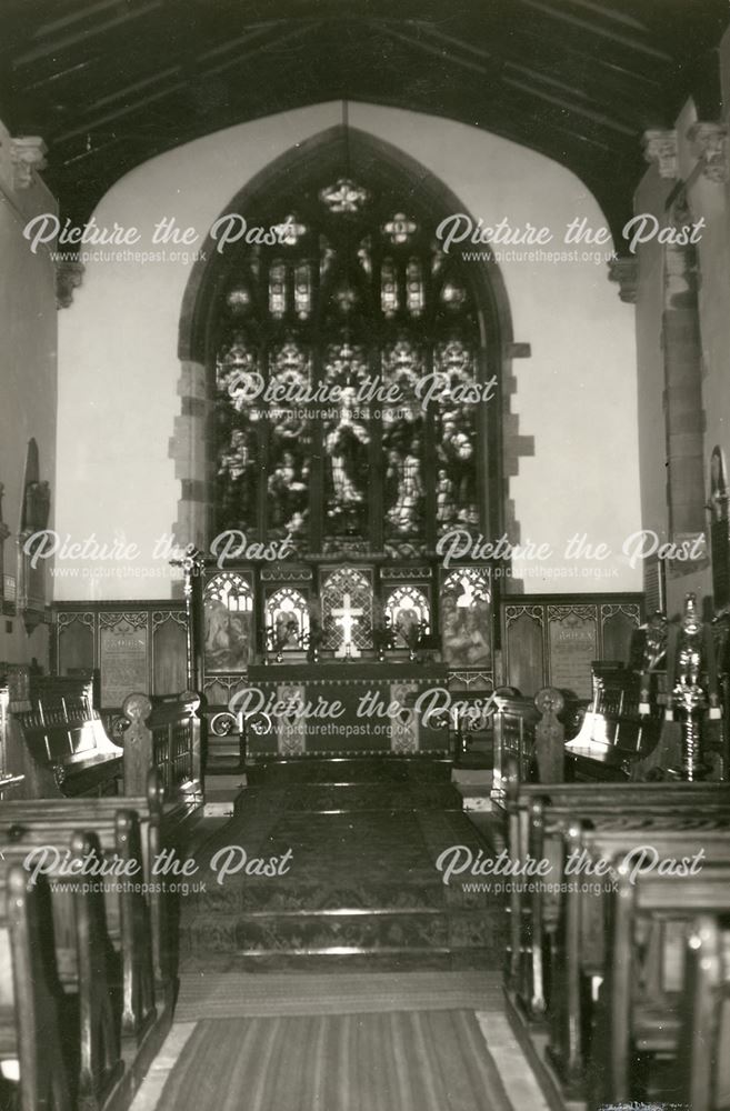 Interior of St Lawrence Church, Market Street, Heanor, c 1960