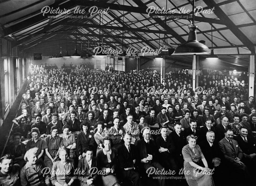 Full house for the E N S A concert at Collaro Ltd, Langley Mill, 1944-5
